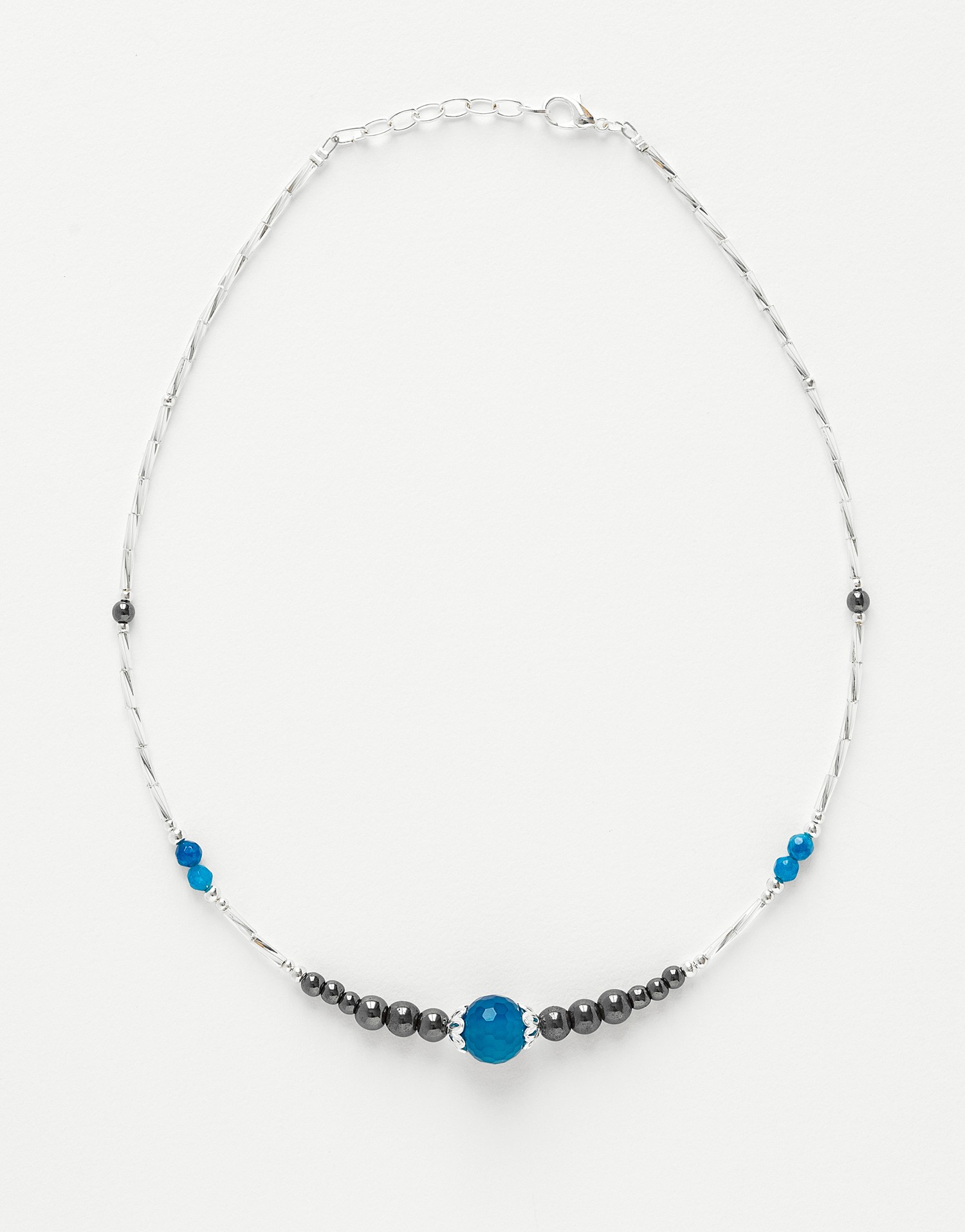 Collier Thalia Agate bleue