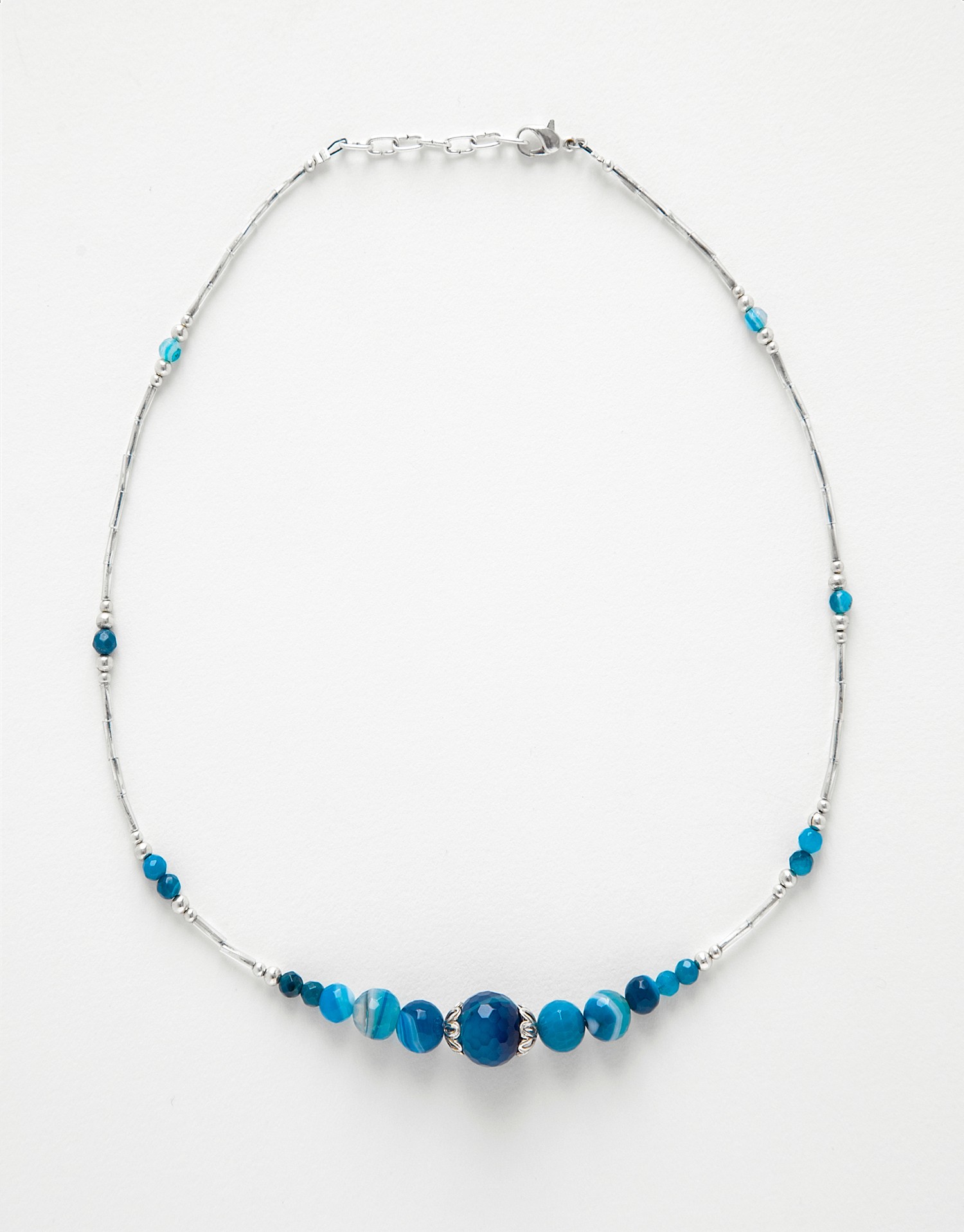 Collier Thalia Agate bleue