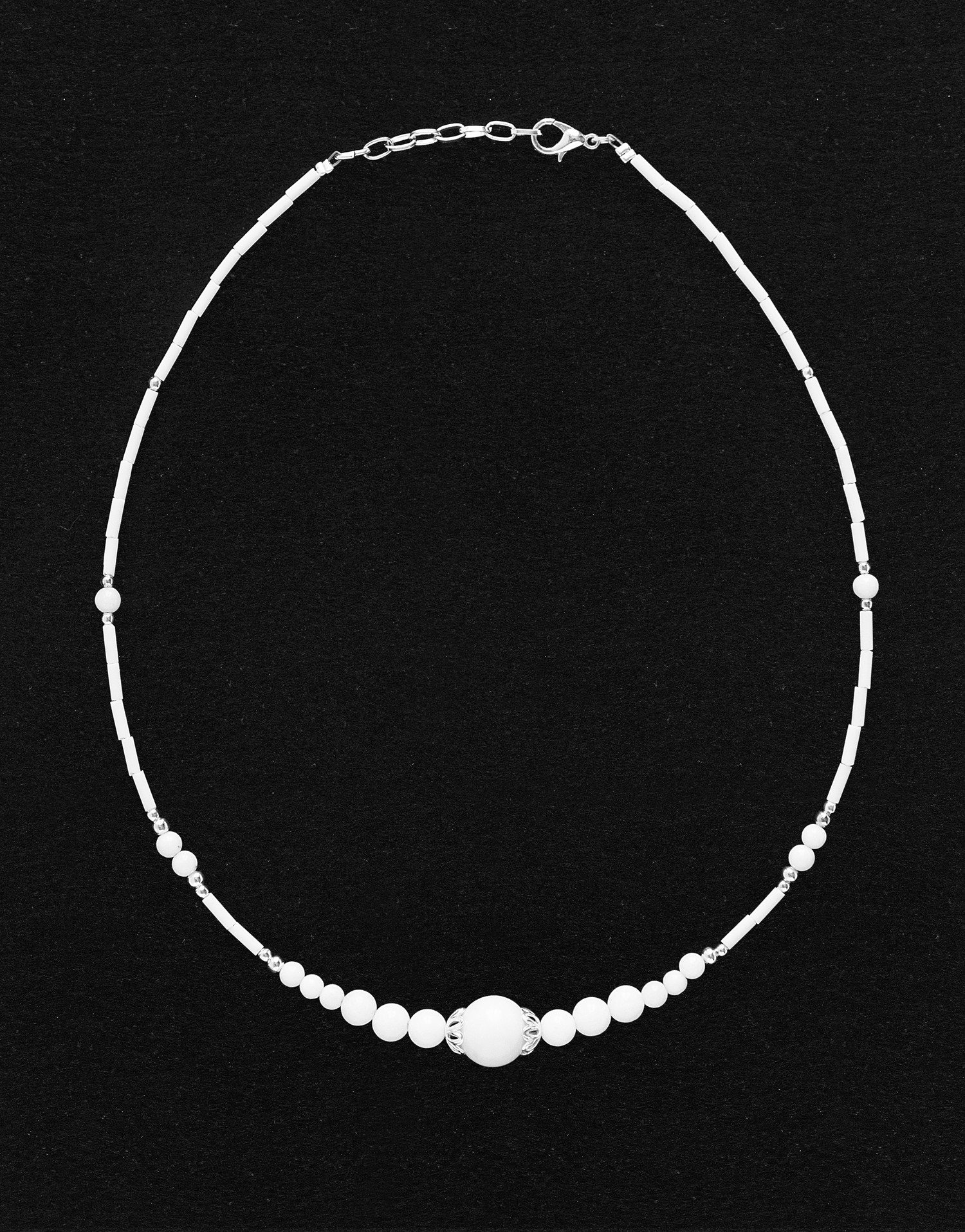 Collier Thalia Onyx blanc