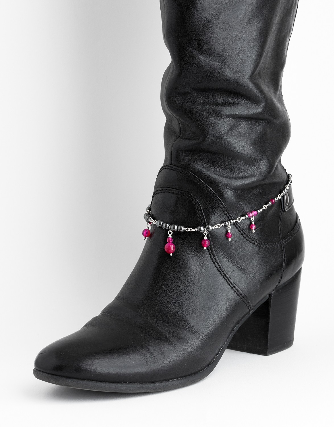 Bracelet de bottes Uranis Agate fuchsia