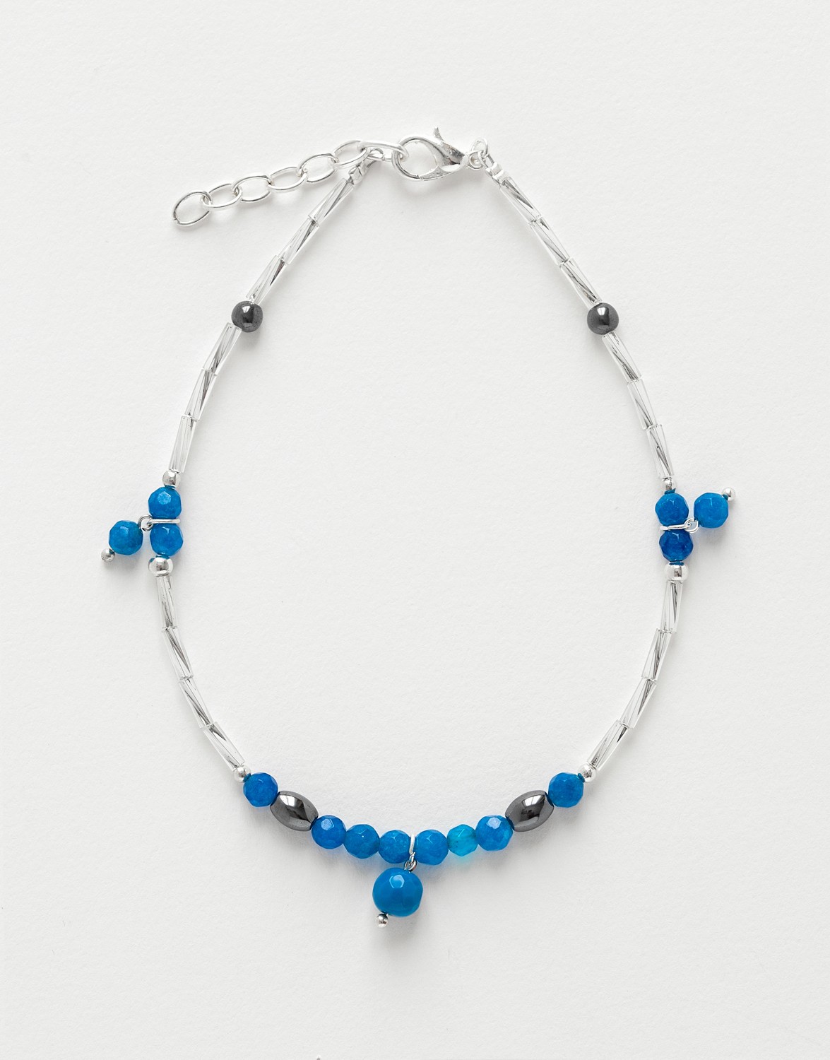 Bracelet de cheville Calliope Thalia Agate bleue