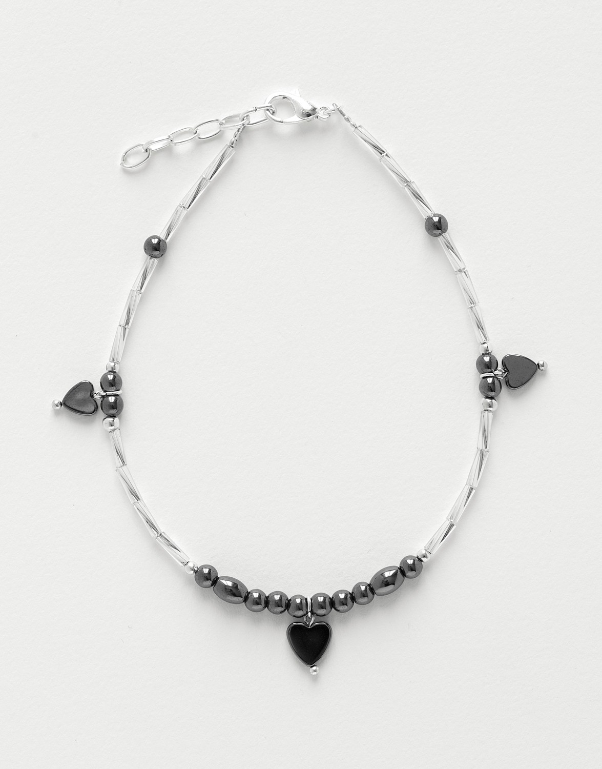 Bracelet de cheville Euterpe Hématite coeur