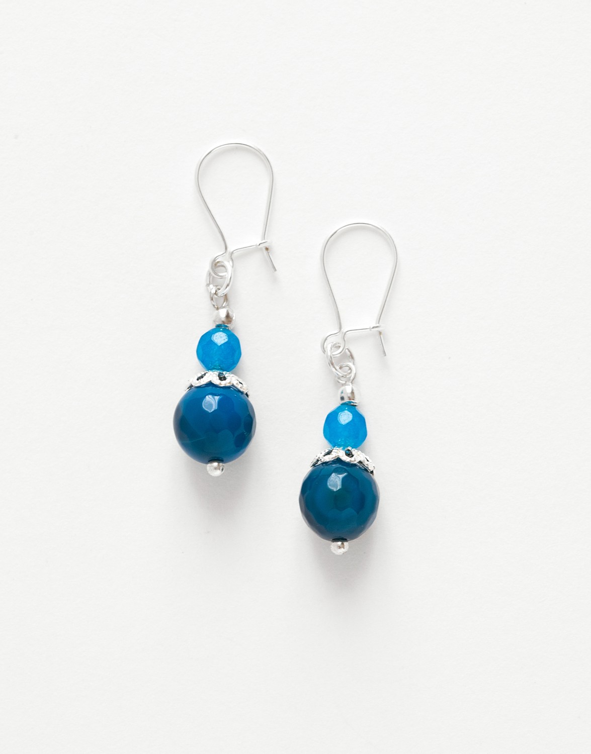 Boucles d oreilles Thalia Agate bleue