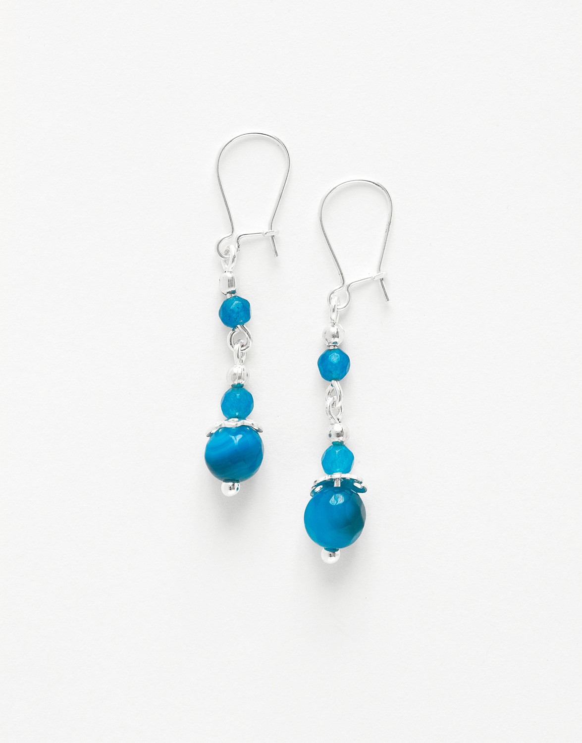 Boucles d oreilles Thalia Agate bleue