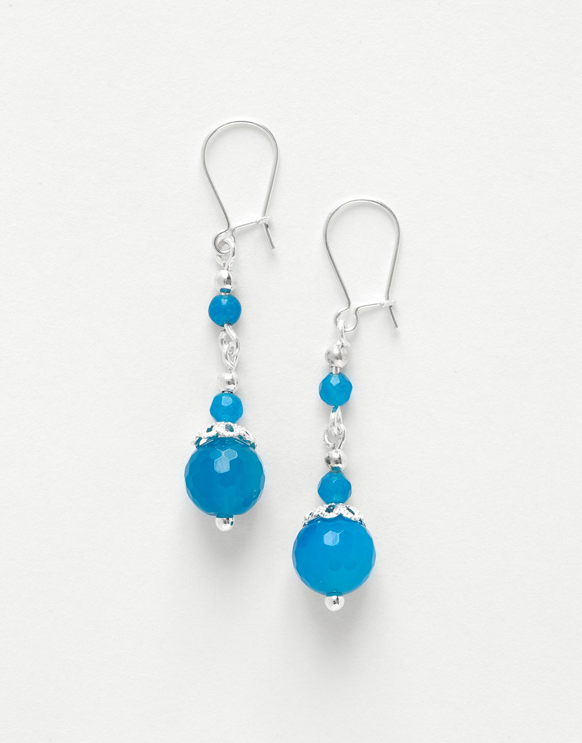 Boucles d oreilles Thalia Agate bleue