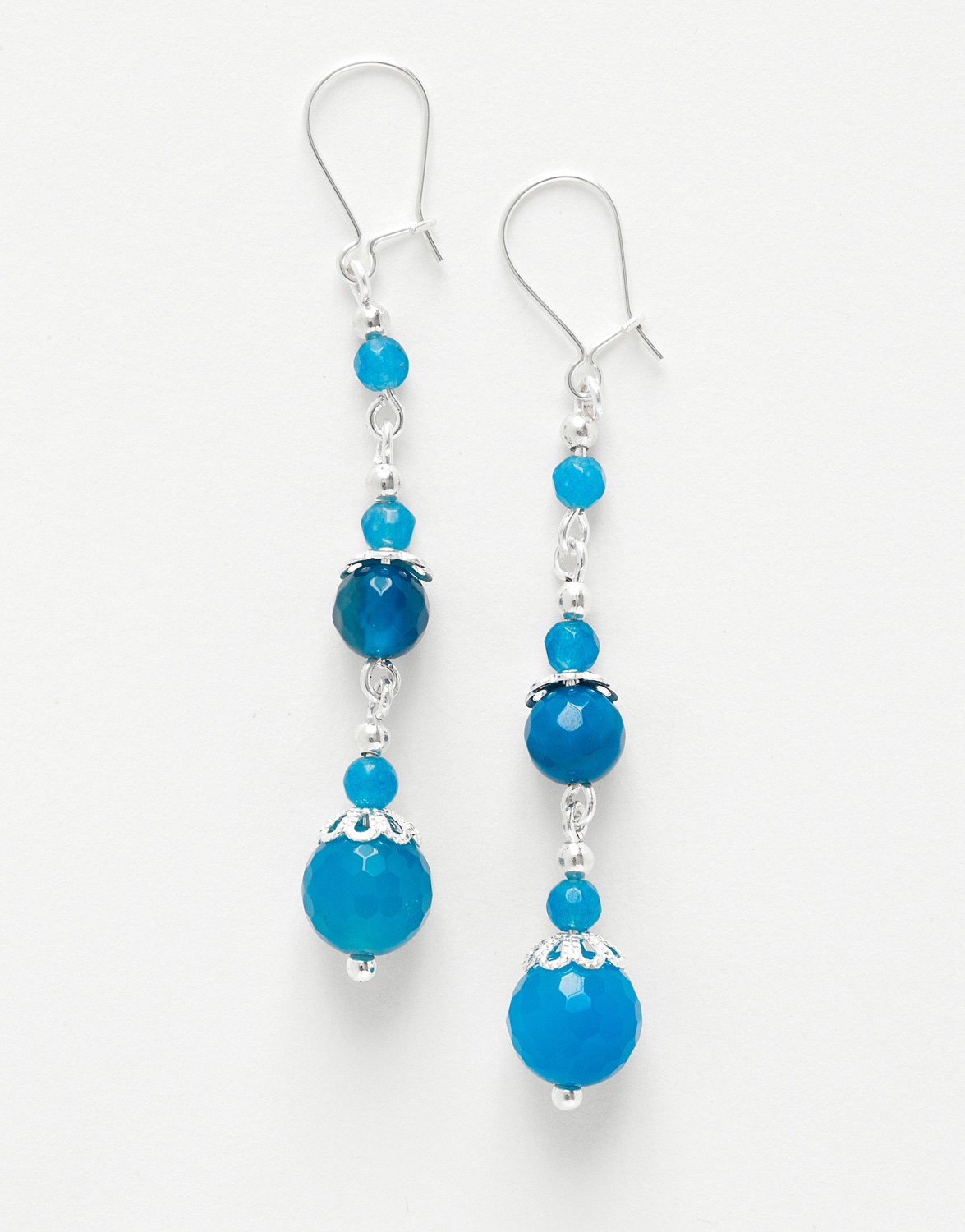 Boucles d oreilles Thalia Agate bleue