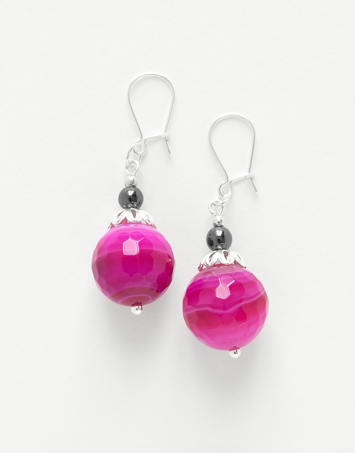 Boucles d ' oreilles Calliope Thalia Agate fuchsia