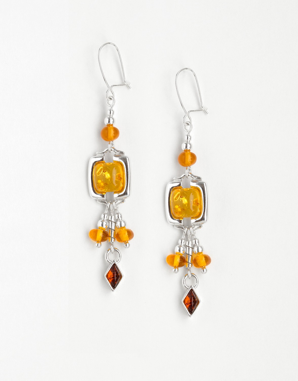 Boucles d'oreilles Polymnie Ambre