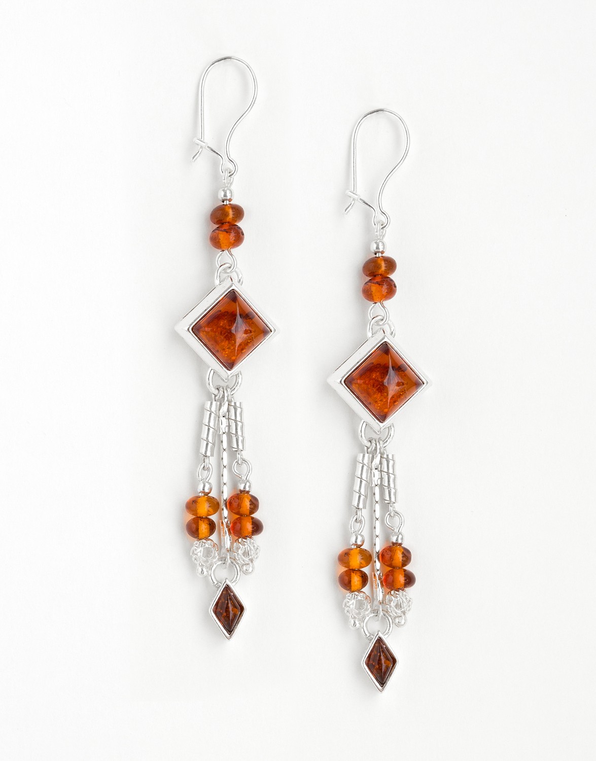 Boucles d'oreilles Polymnie Ambre