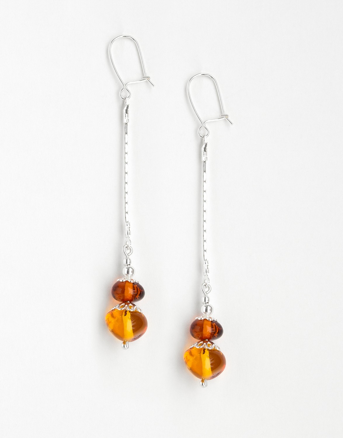 Boucles d'oreilles Polymnie Ambre