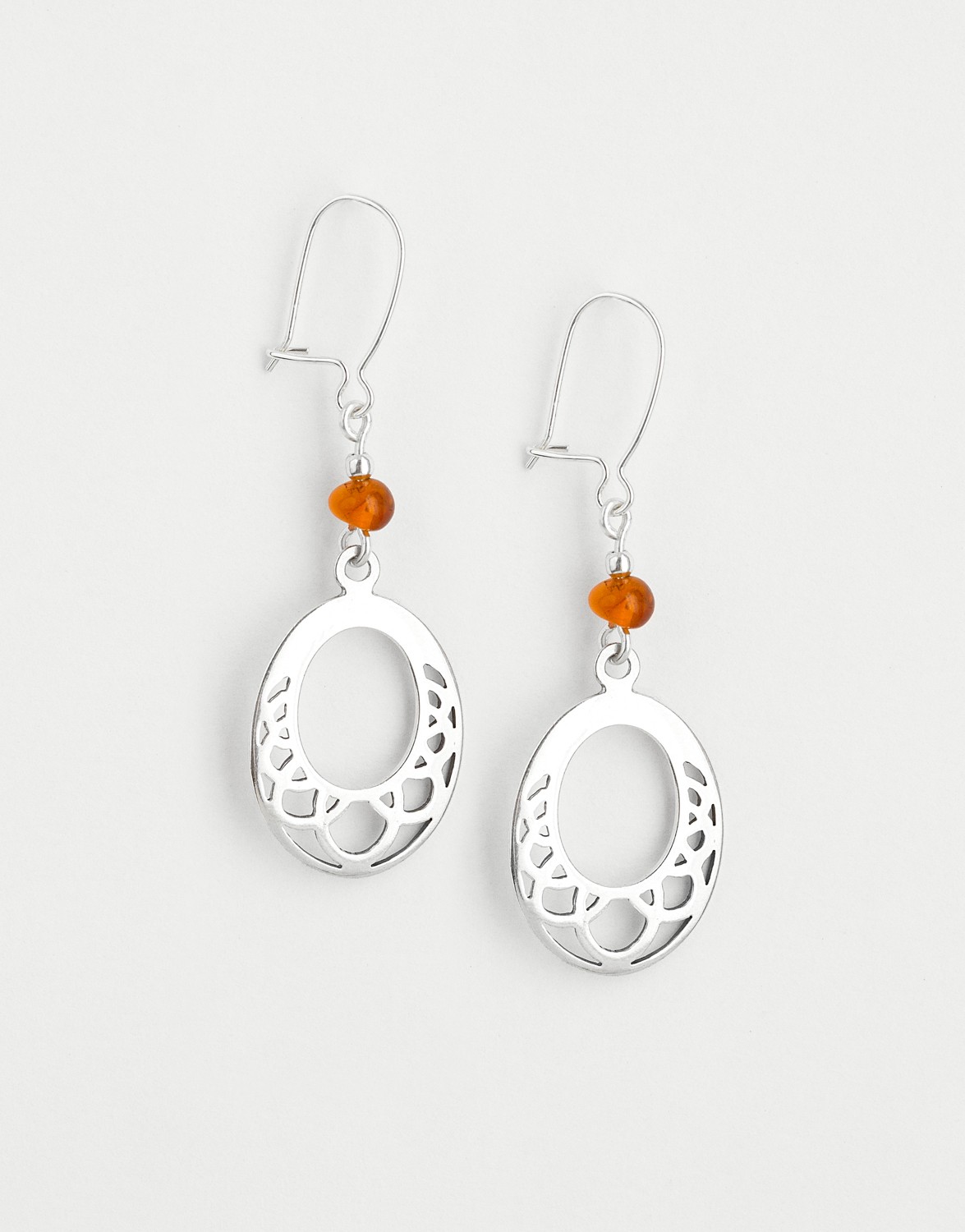 Boucles d'oreilles Polymnie Ambre