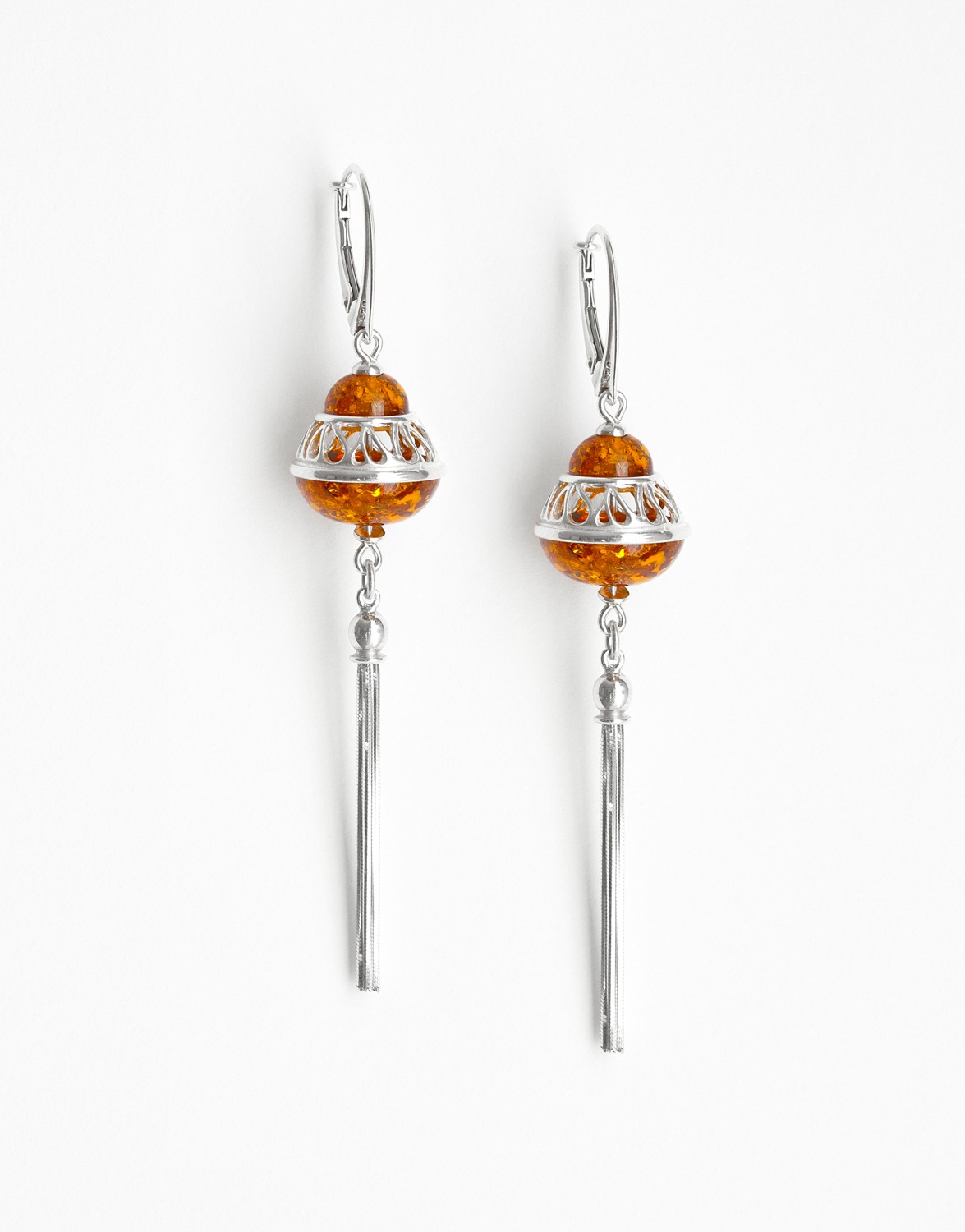 Boucles d'oreilles Polymnie Ambre