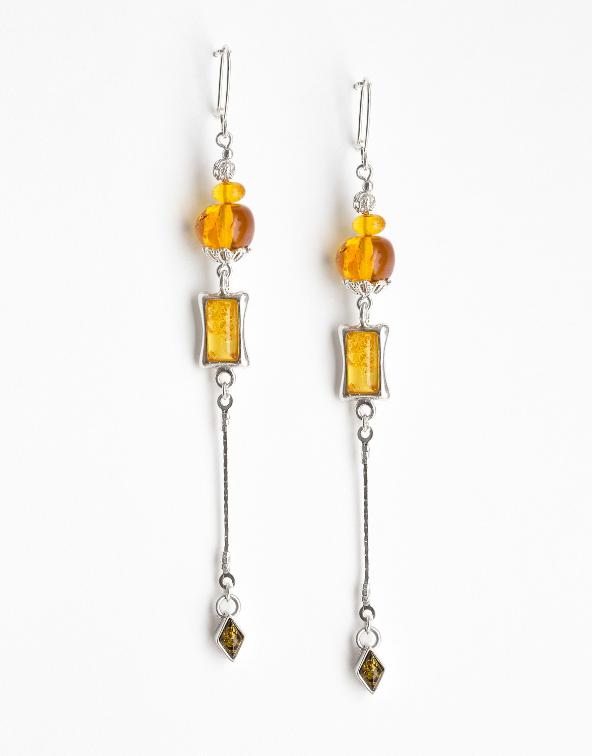 Boucles d'oreilles Polymnie Ambre