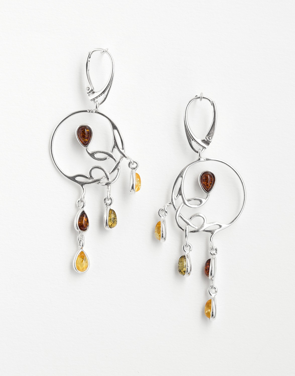 Boucles d'oreilles Polymnie Ambre