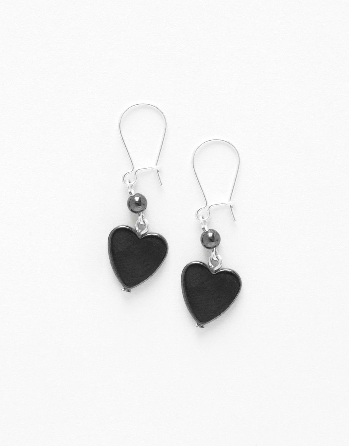 Boucles d oreilles Euterpe Hématite coeur