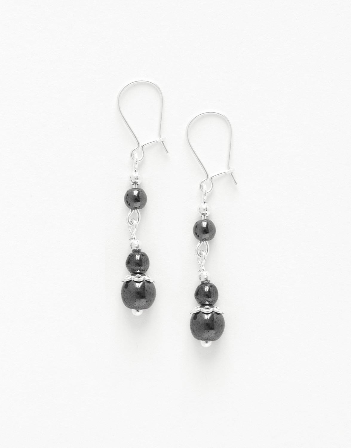 Boucles d oreilles Thalia Hématite