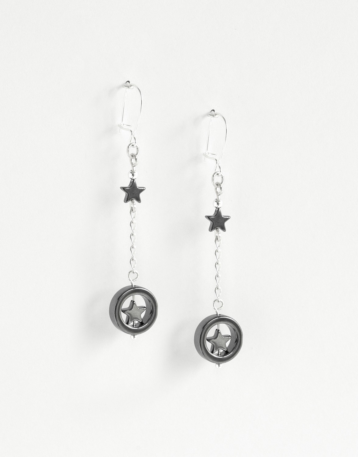 Boucles d'oreilles Uranis Hématite