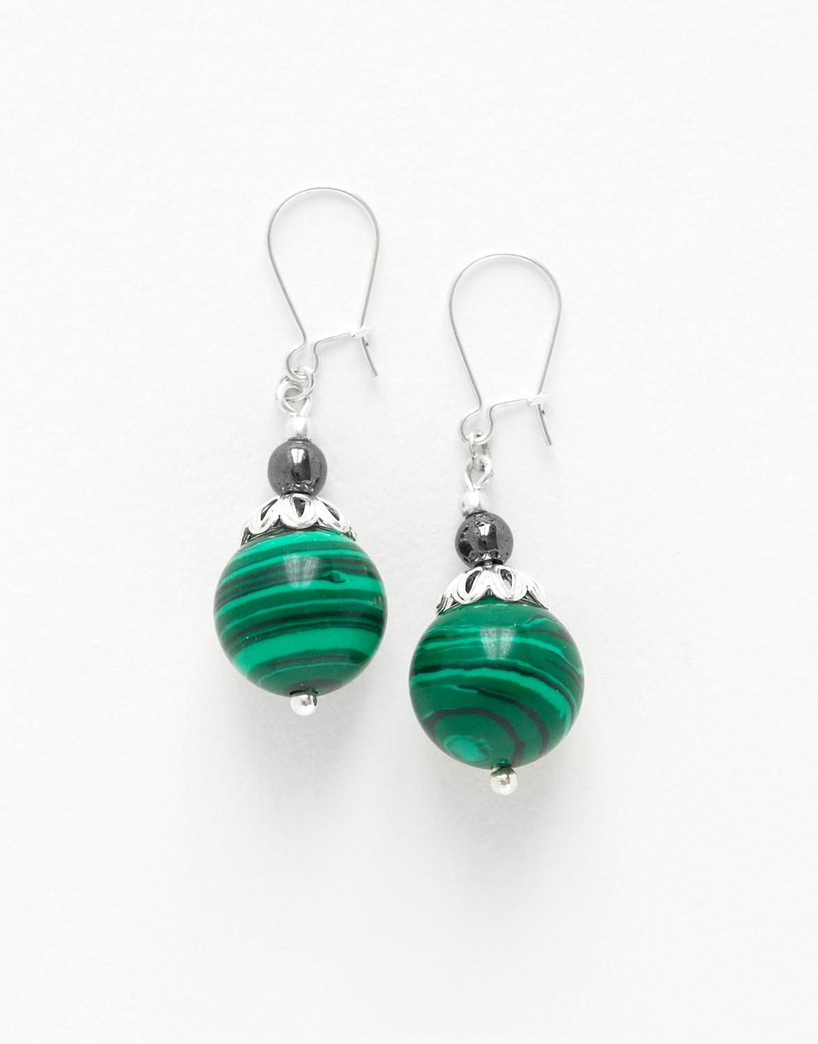 Boucles d ' oreilles Calliope Thalia Malachite