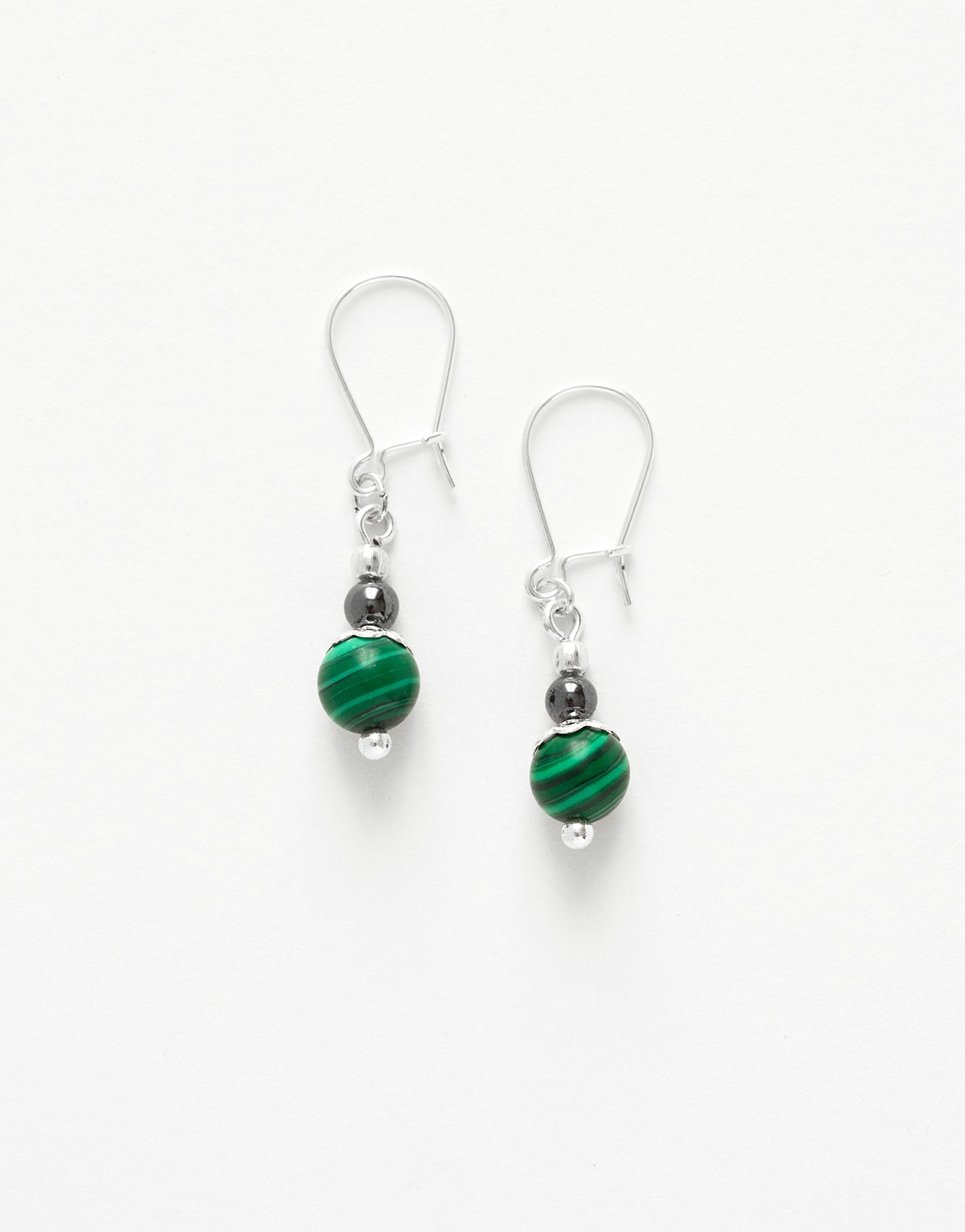 Boucles d ' oreilles Calliope Thalia Malachite