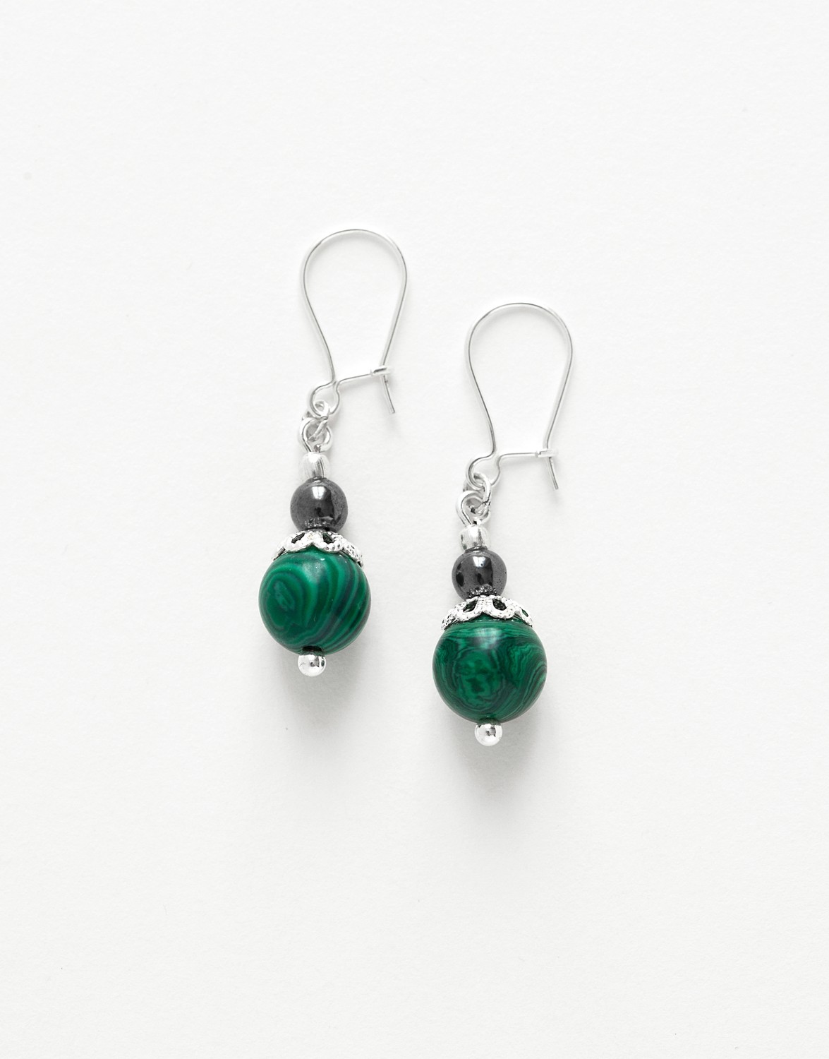 Boucles d ' oreilles Calliope Thalia Malachite