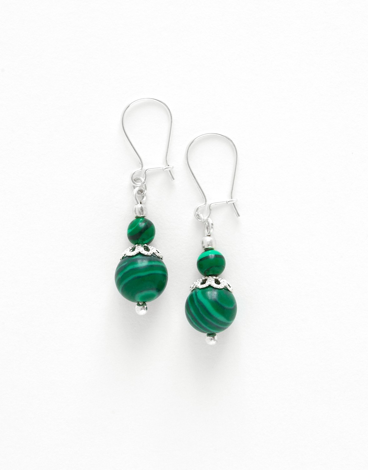 Boucles d oreilles Thalia Malachite