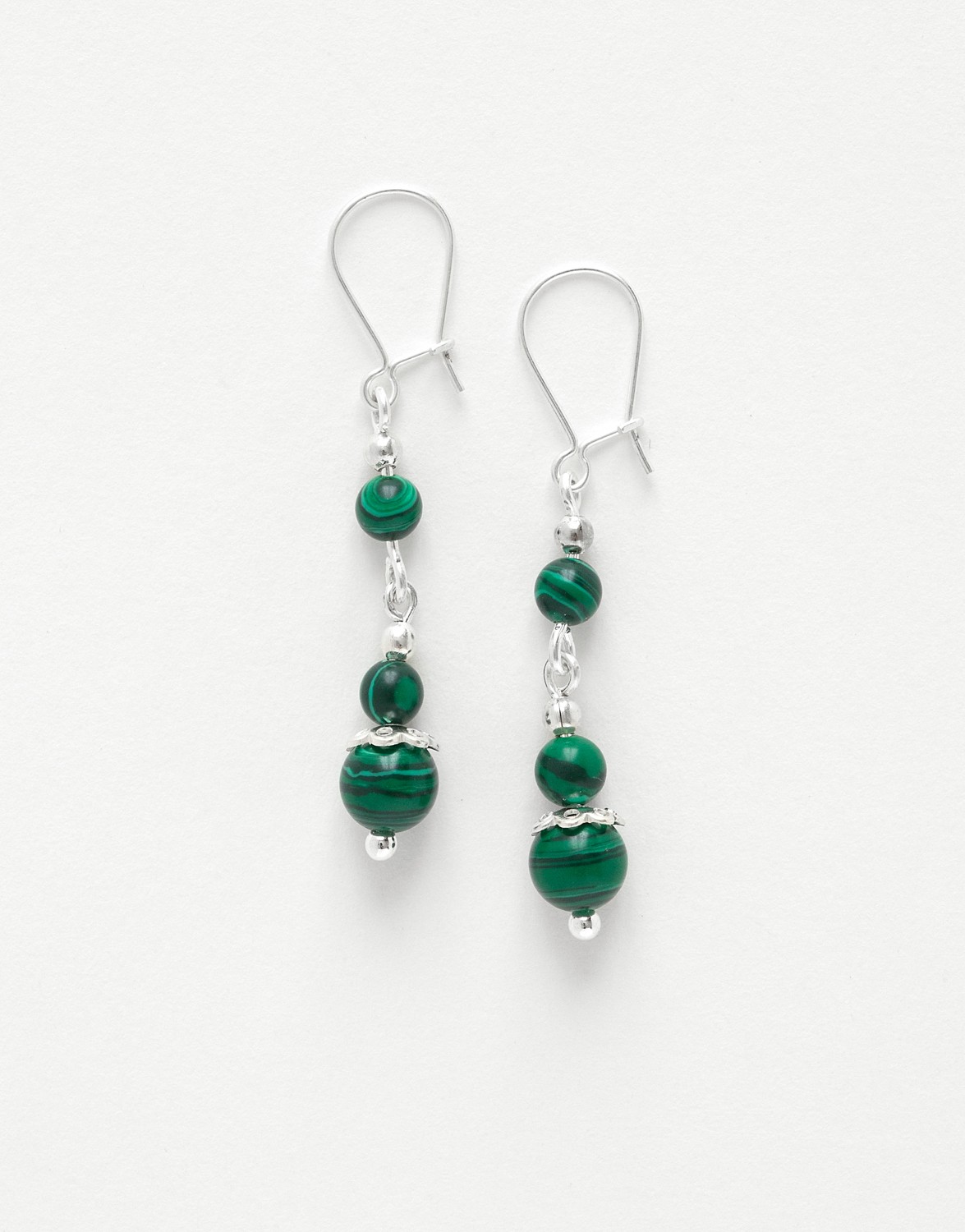 Boucles d oreilles Thalia Malachite