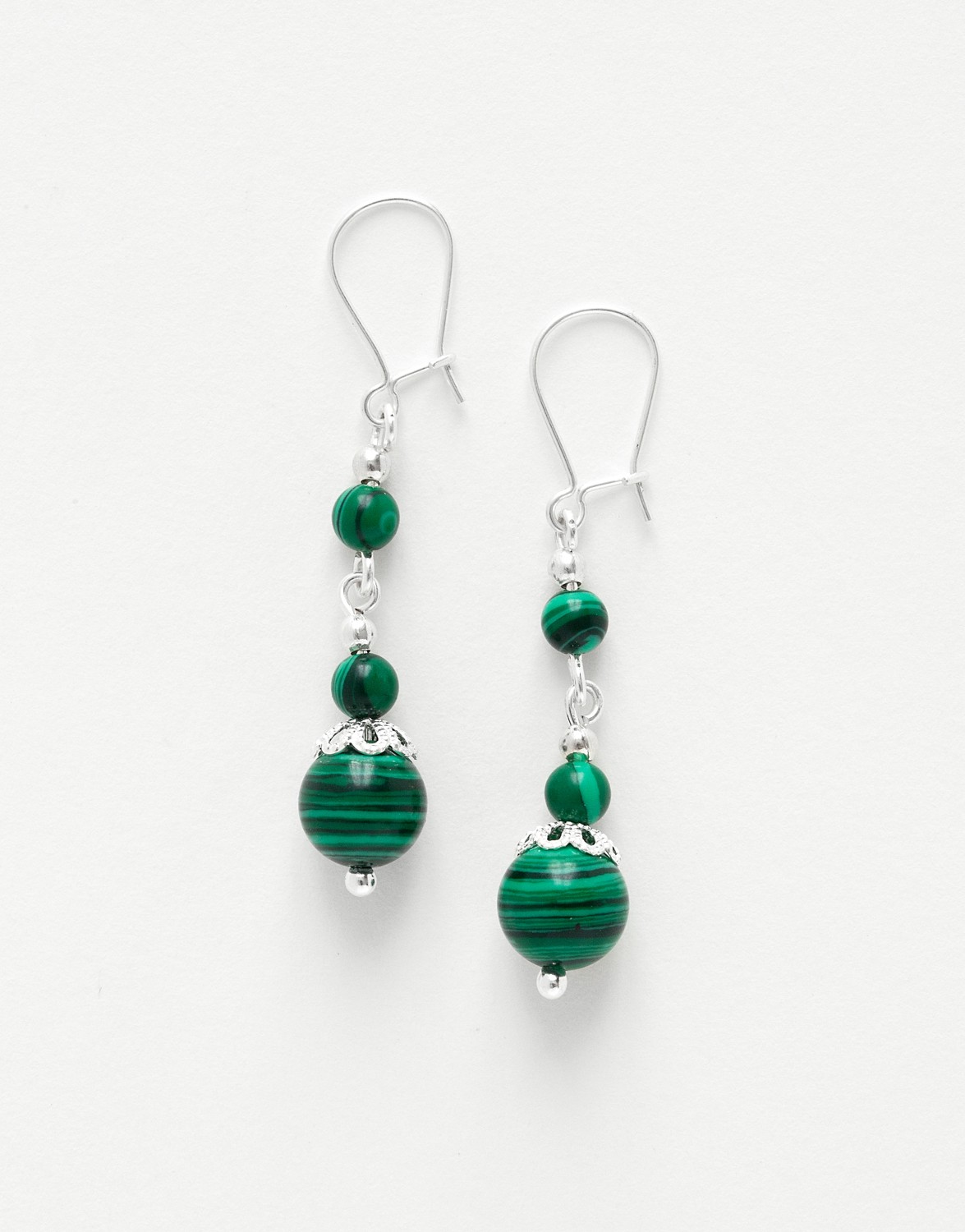 Boucles d oreilles Thalia Malachite