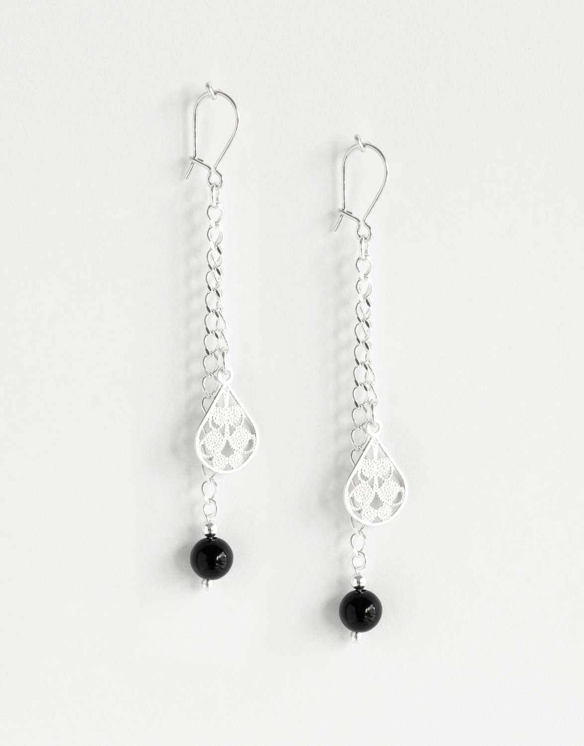 Boucles d'oreilles Euterpe Onyx noir