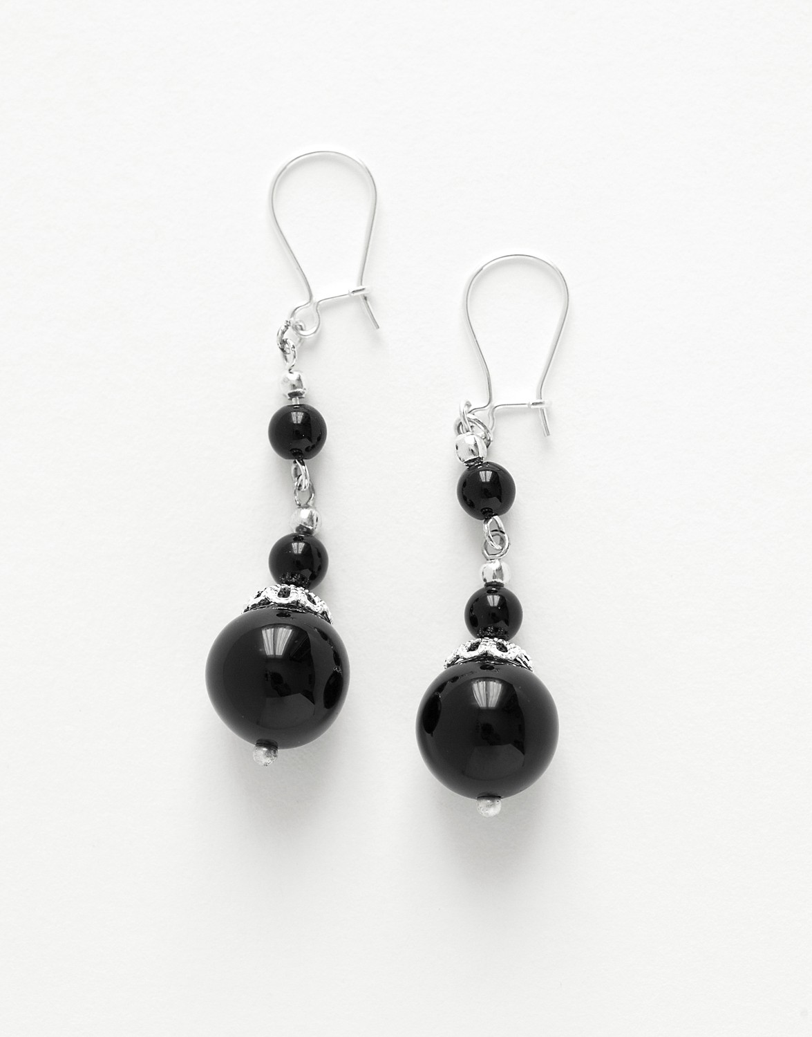 Boucles d oreilles Thalia Onyx noir