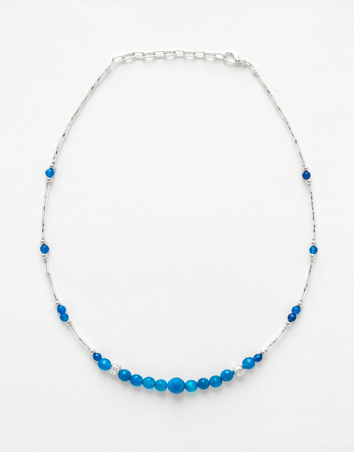 Collier Thalia Agate bleue