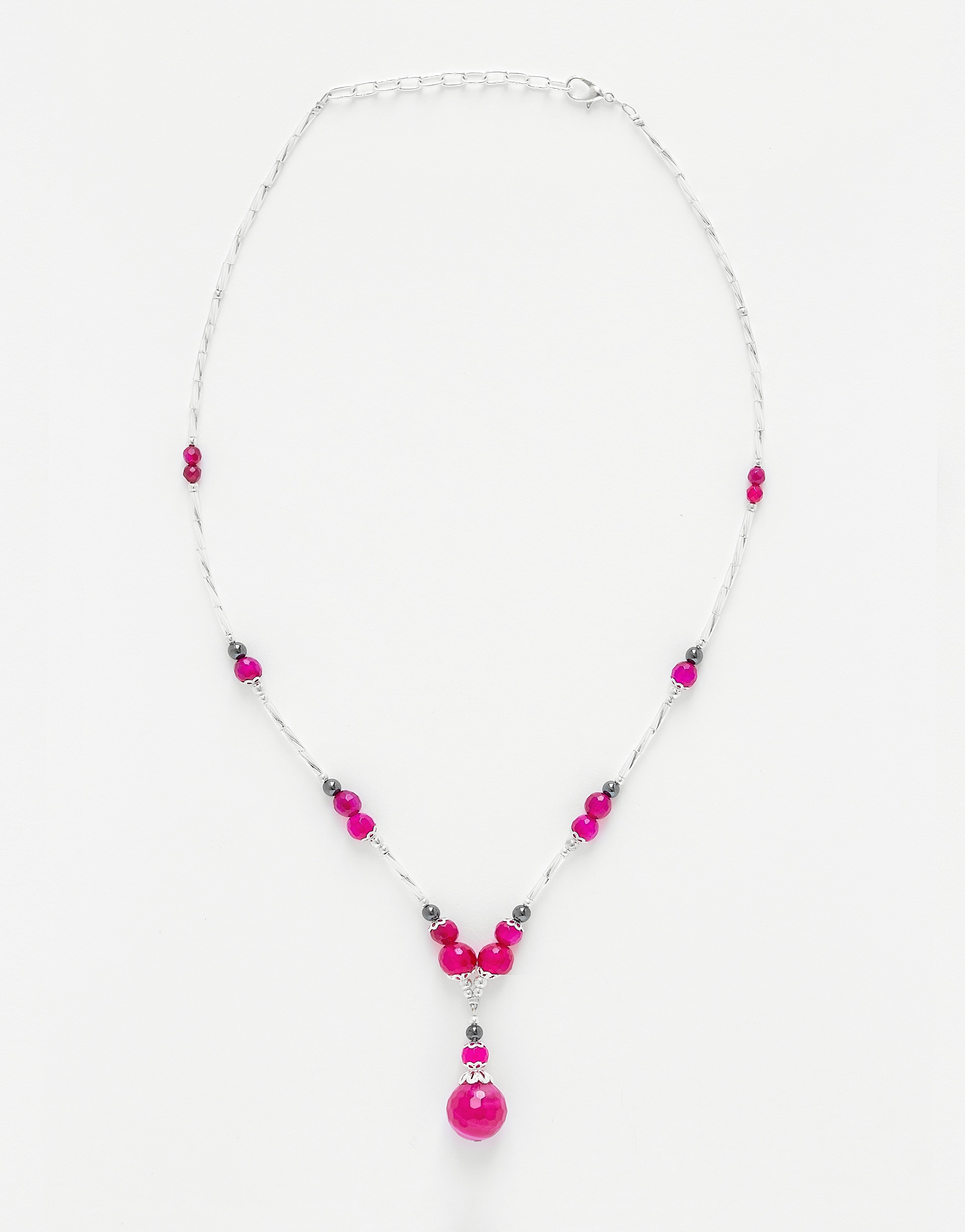 Collier Calliope Agate fuchsia