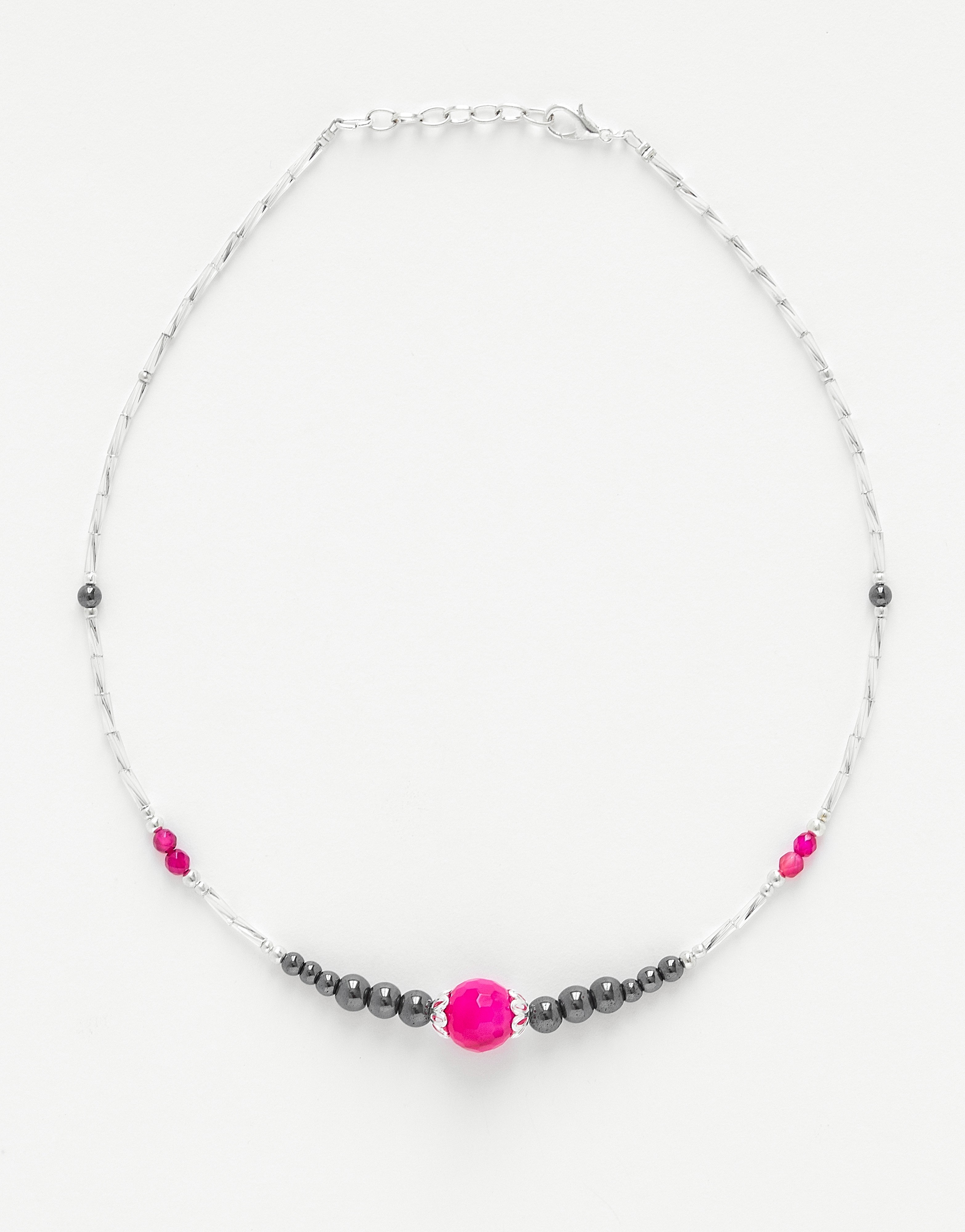 Collier Thalia Agate fuchsia