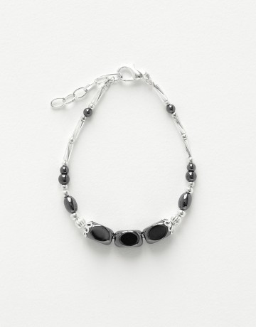 Bracelet Euterpe 3 rectangles Hématite