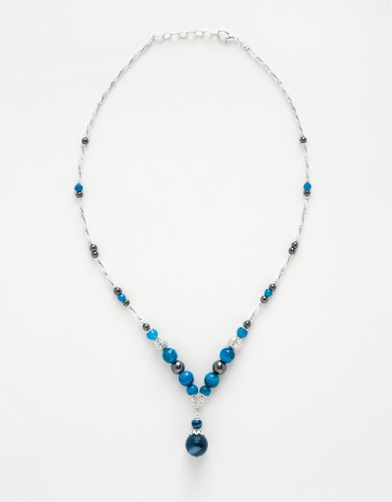 Collier Calliope Agate bleue