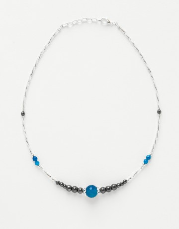 Collier Thalia Agate bleue