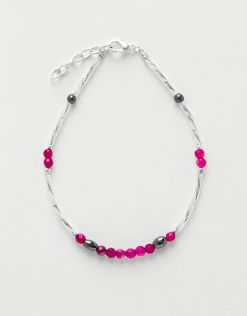 Bracelet de cheville Calliope Thalia Agate fuchsia