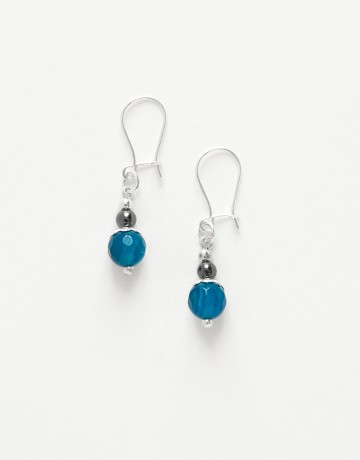 Boucles d ' oreilles Calliope Thalia Agate bleue