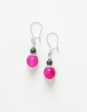 Boucles d ' oreilles Calliope Thalia Agate fuchsia