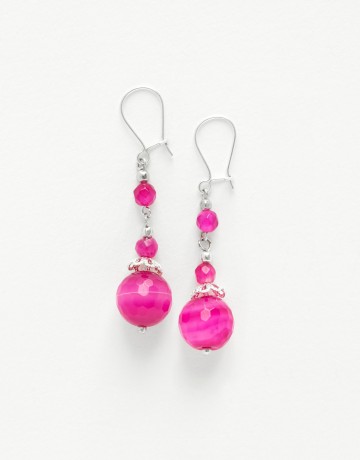 Boucles d oreilles Thalia Agate fuchsia