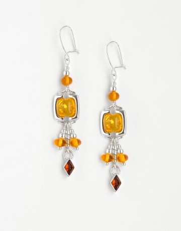 Boucles d'oreilles Polymnie Ambre