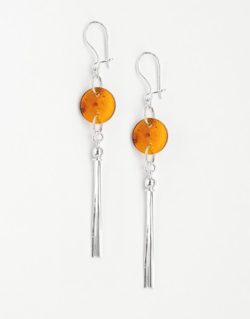 Boucles d'oreilles Polymnie Ambre