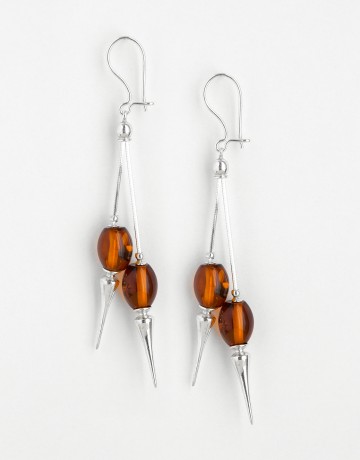 Boucles d'oreilles Polymnie Ambre