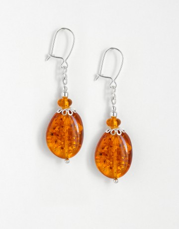 Boucles d'oreilles Polymnie Ambre