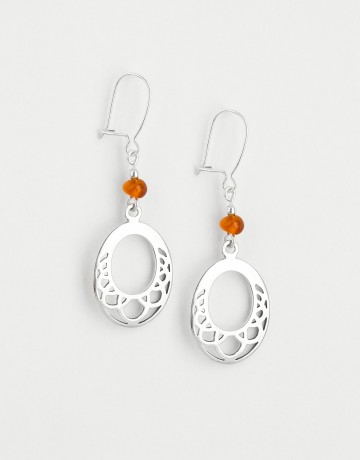 Boucles d'oreilles Polymnie Ambre