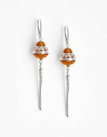 Boucles d'oreilles Polymnie Ambre