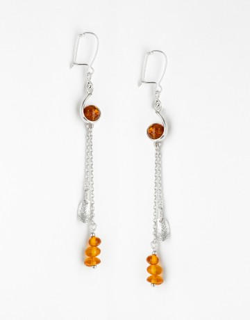 Boucles d'oreilles Polymnie Ambre