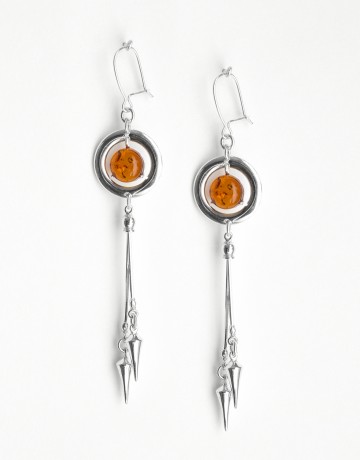 Boucles d'oreilles Polymnie Ambre