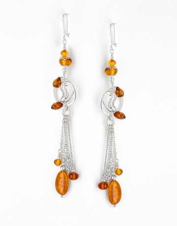 Boucles d'oreilles Polymnie Ambre