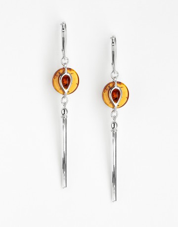 Boucles d'oreilles Polymnie Ambre