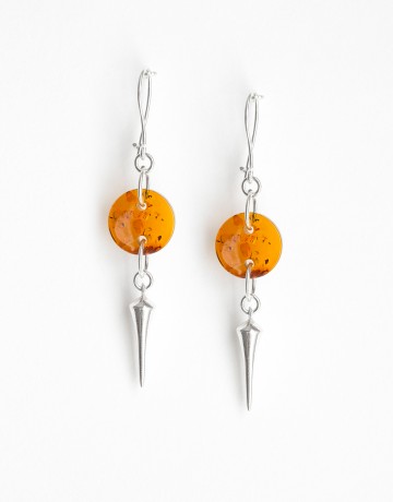 Boucles d'oreilles Polymnie Ambre